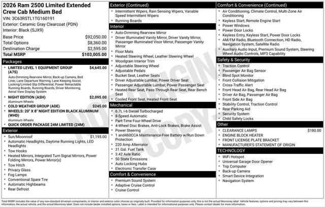 2026 RAM 2500 Limited Mega Cab 4x4 64 Box