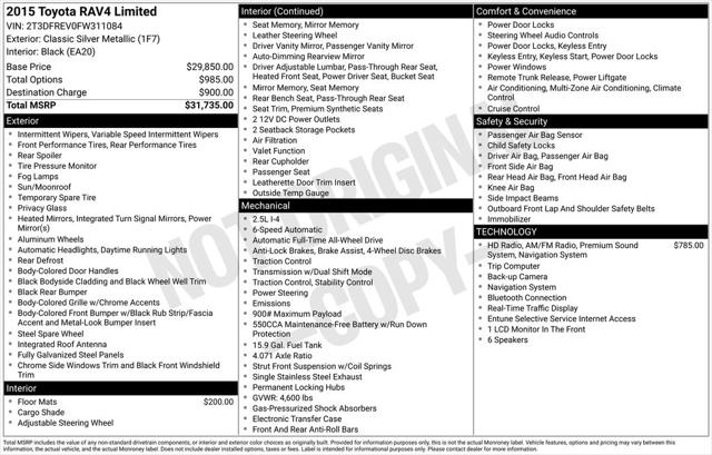 2015 Toyota RAV4 Limited 2015 Toyota RAV4 Limited