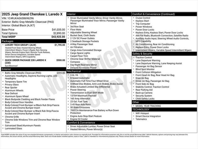 2025 Jeep Grand Cherokee L Laredo X 4x4