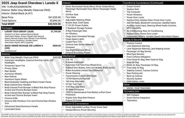 2025 Jeep Grand Cherokee L Laredo X 4x4