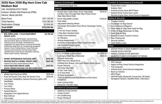 2026 Ram 2500 Big Horn Crew Cab 4x4 64 Box