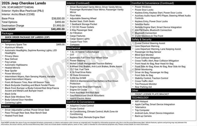 2026 Jeep Cherokee Laredo 4x4