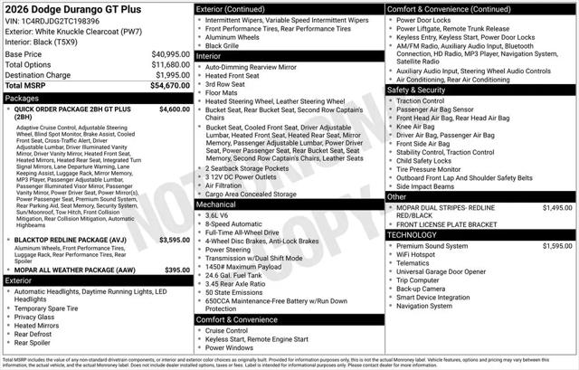 2026 Dodge Durango GT Plus AWD