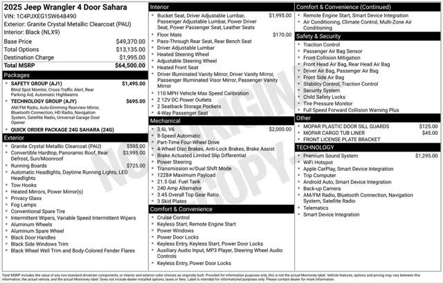 2025 Jeep Wrangler 4-Door Sahara 4x4