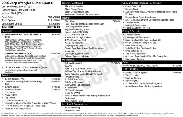 2026 Jeep Wrangler Sport S