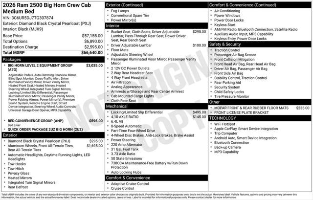 2026 Ram 2500 Big Horn Crew Cab 4x4 6'4" Box