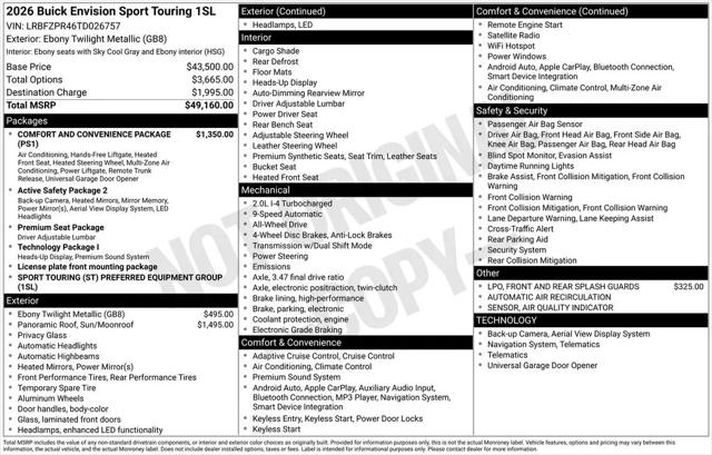 2026 Buick Envision Sport Touring AWD
