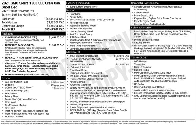 2021 GMC Sierra 1500 SLE