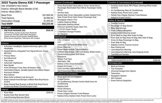 2025 Toyota Sienna XSE