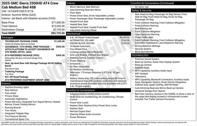 2025 GMC Sierra 2500HD 4WD Crew Cab Standard Bed AT4