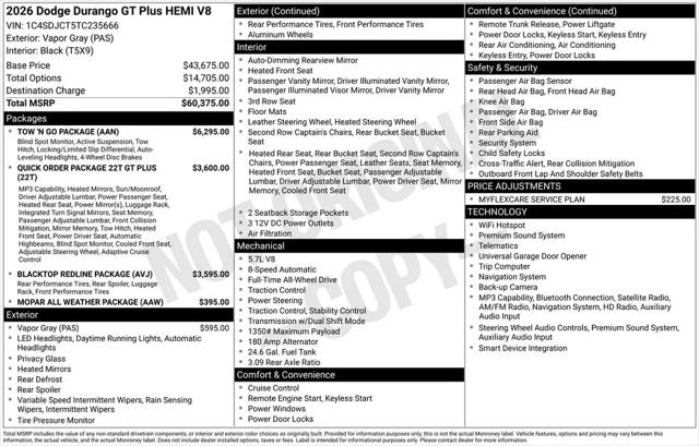 2026 Dodge Durango GT Plus HEMI V8