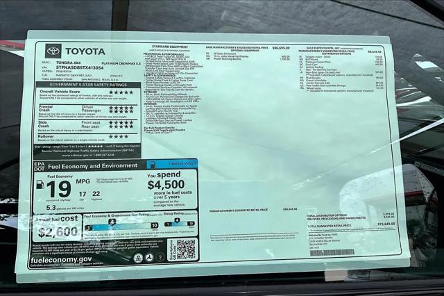 2026 Toyota Tundra Platinum CrewMax 5.5' Bed