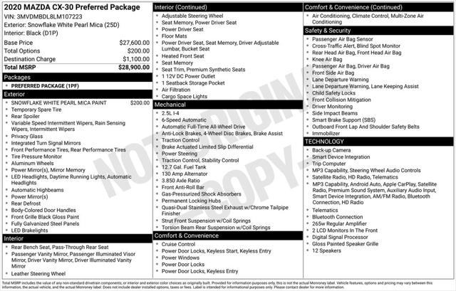 2020 Mazda CX-30 Preferred Package 2020 Mazda CX-30 Preferred Package
