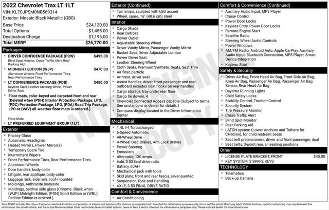 2022 Chevrolet Trax AWD LT