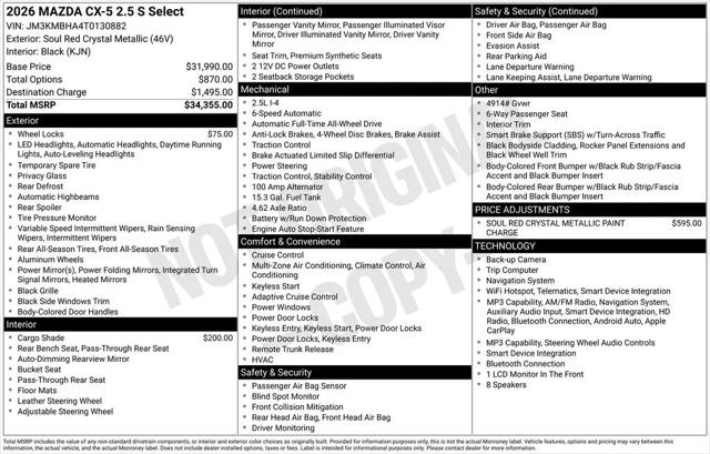 2026 Mazda CX-5 2.5 S Select