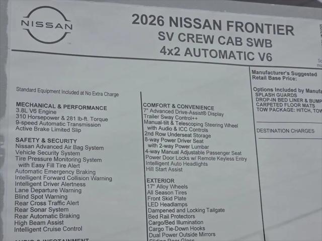 2026 Nissan Frontier Crew Cab SV 4x2