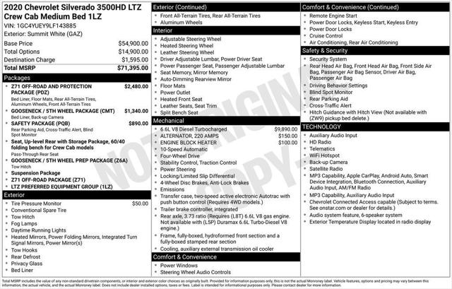 2020 Chevrolet Silverado 3500HD 4WD Crew Cab Standard Bed LTZ