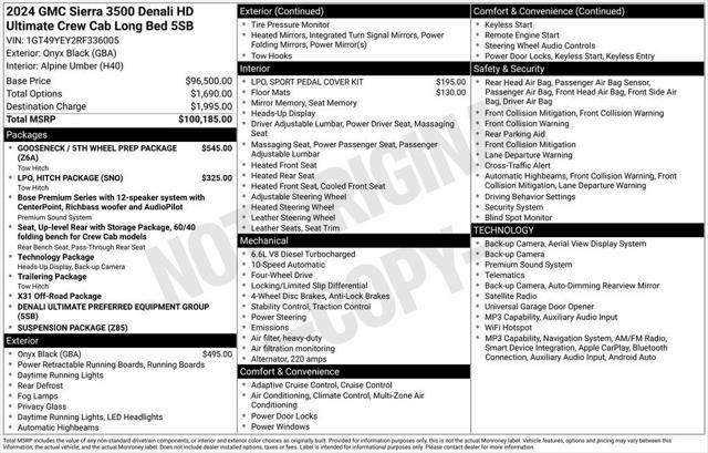 2024 GMC Sierra 3500HD 4WD Crew Cab Long Bed Denali Ultimate