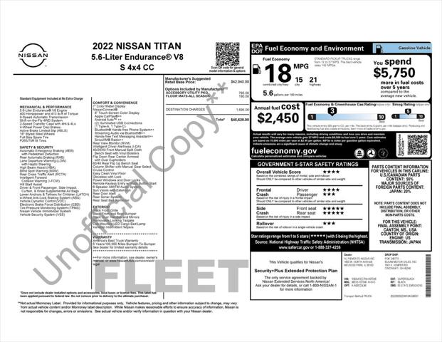 2022 Nissan Titan Crew Cab S 4x4