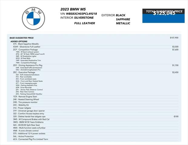 2023 BMW M5 Standard