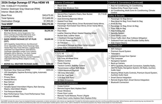 2026 Dodge Durango GT Plus HEMI V8