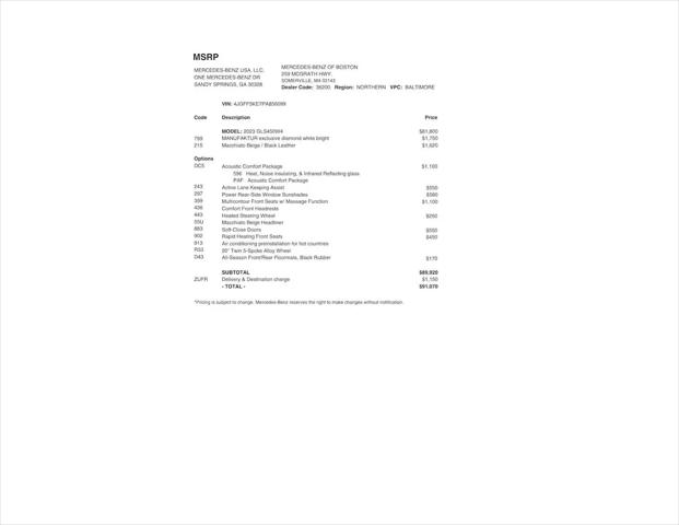 2023 Mercedes-Benz GLS GLS 450 4MATIC