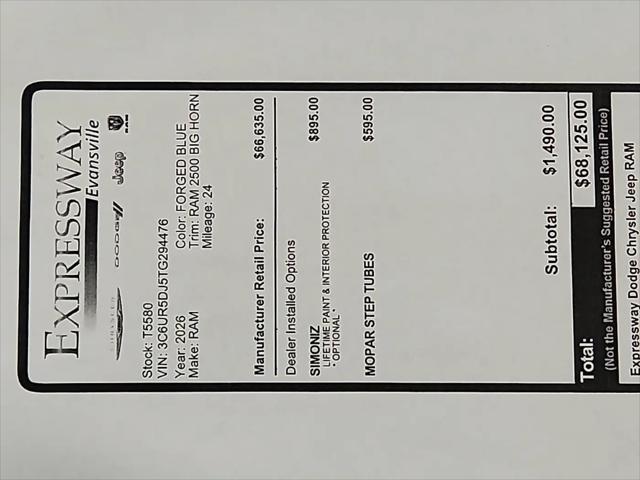 2026 Ram 2500 Big Horn Crew Cab 4x4 64 Box