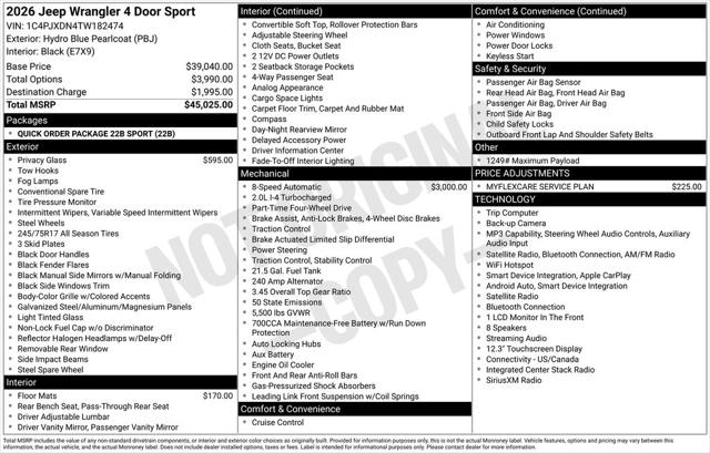 2026 Jeep Wrangler Sport