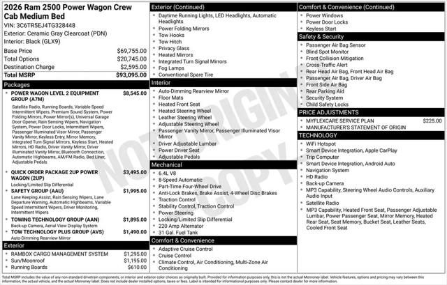 2026 Ram 2500 Power Wagon Crew Cab 4x4 6'4" Box