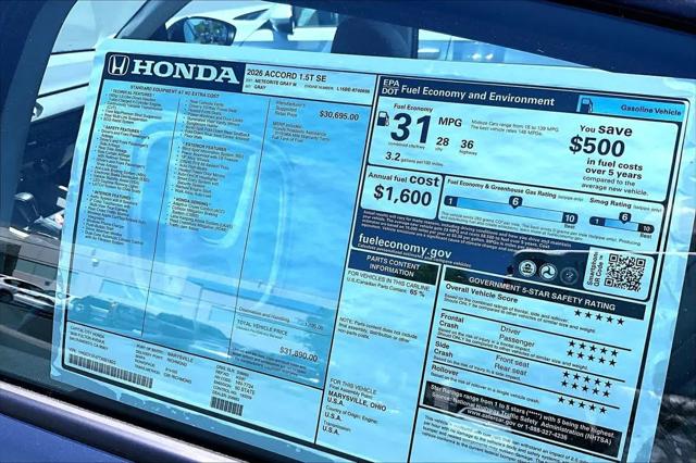 2026 Honda Accord Sedan SE