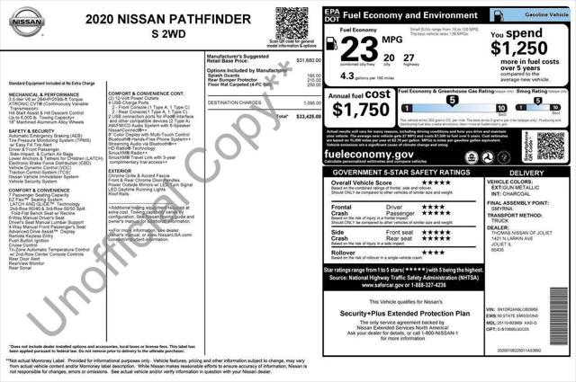 2020 Nissan Pathfinder S 2WD