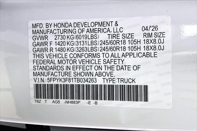2026 Honda Ridgeline Black Edition