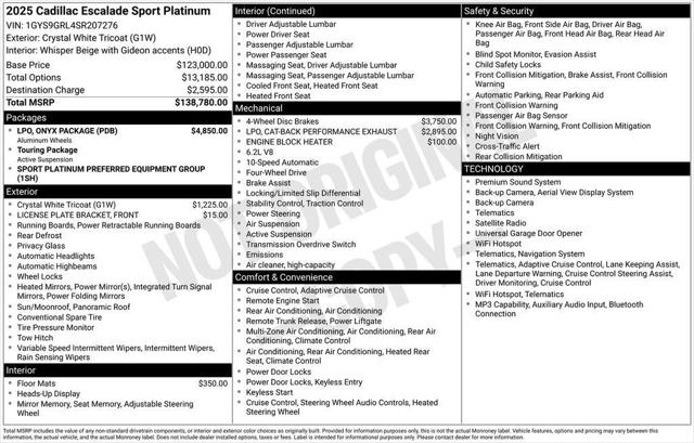 2025 Cadillac Escalade Sport Platinum
