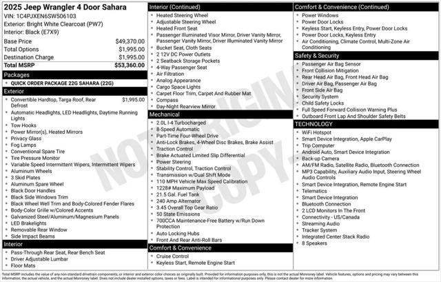 2025 Jeep Wrangler 4-Door Sahara 4x4