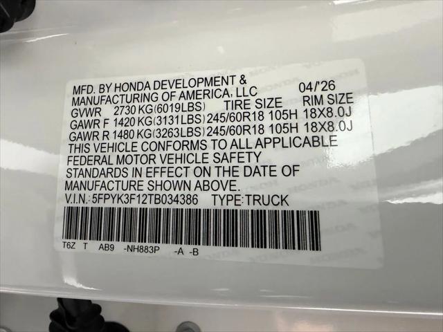 2026 Honda Ridgeline Sport