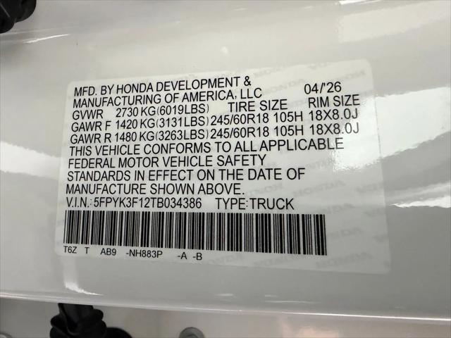 2026 Honda Ridgeline Sport