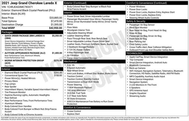 2021 Jeep Grand Cherokee Laredo X 4x2