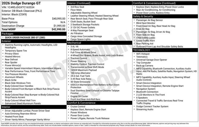 2026 Dodge Durango GT AWD