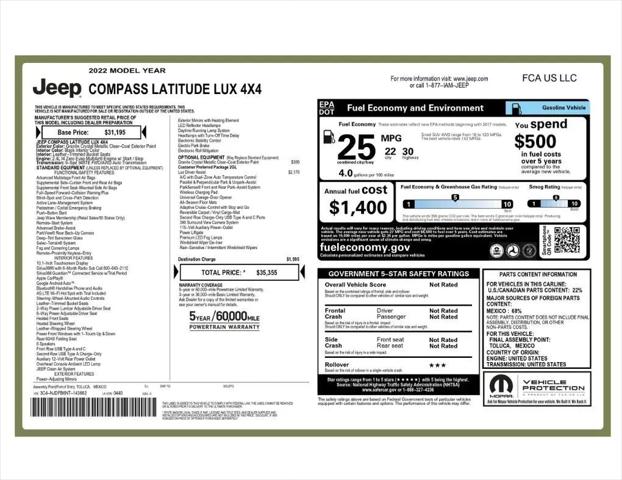 2022 Jeep Compass Latitude Lux 4x4