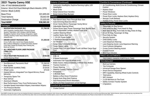 2021 Toyota Camry XSE AWD