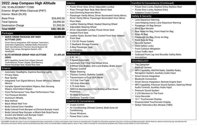 2022 Jeep Compass High Altitude 4x4