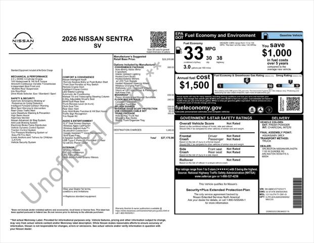 2026 Nissan Sentra SV