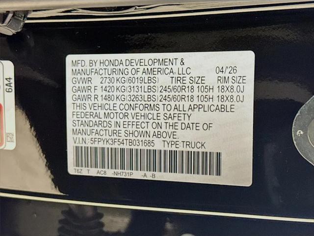 2026 Honda Ridgeline RTL