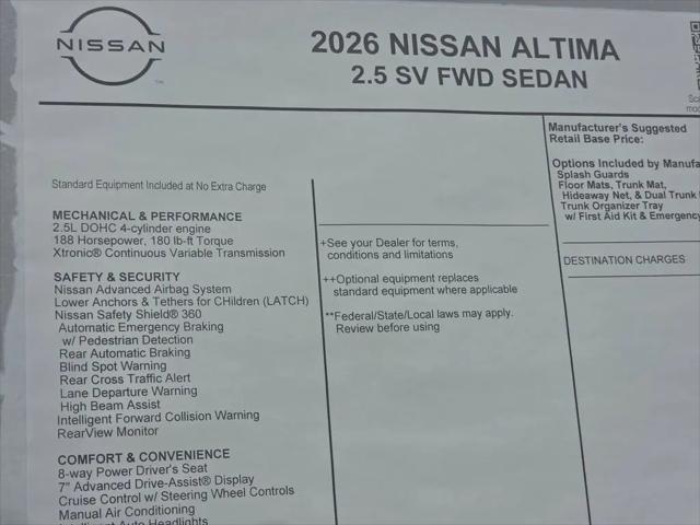 2026 Nissan Altima SV FWD