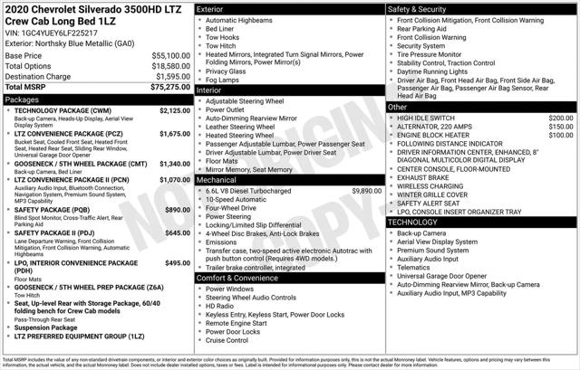 2020 Chevrolet Silverado 3500HD 4WD Crew Cab Long Bed LTZ