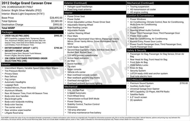2012 Dodge Grand Caravan Crew