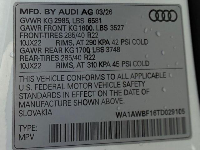2026 Audi SQ8 Premium Plus TFSI quattro Tiptronic