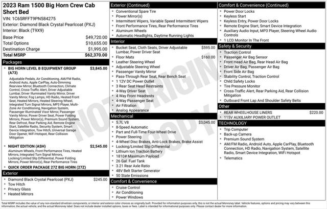 2023 Ram 1500 Big Horn Crew Cab 4x4 5'7" Box