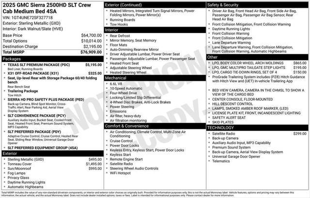 2025 GMC Sierra 2500HD 4WD Crew Cab Standard Bed SLT