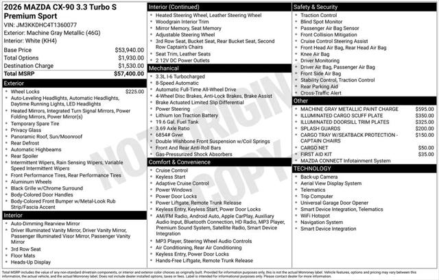 2026 Mazda X-90 3.3 Turbo S Premium Sport